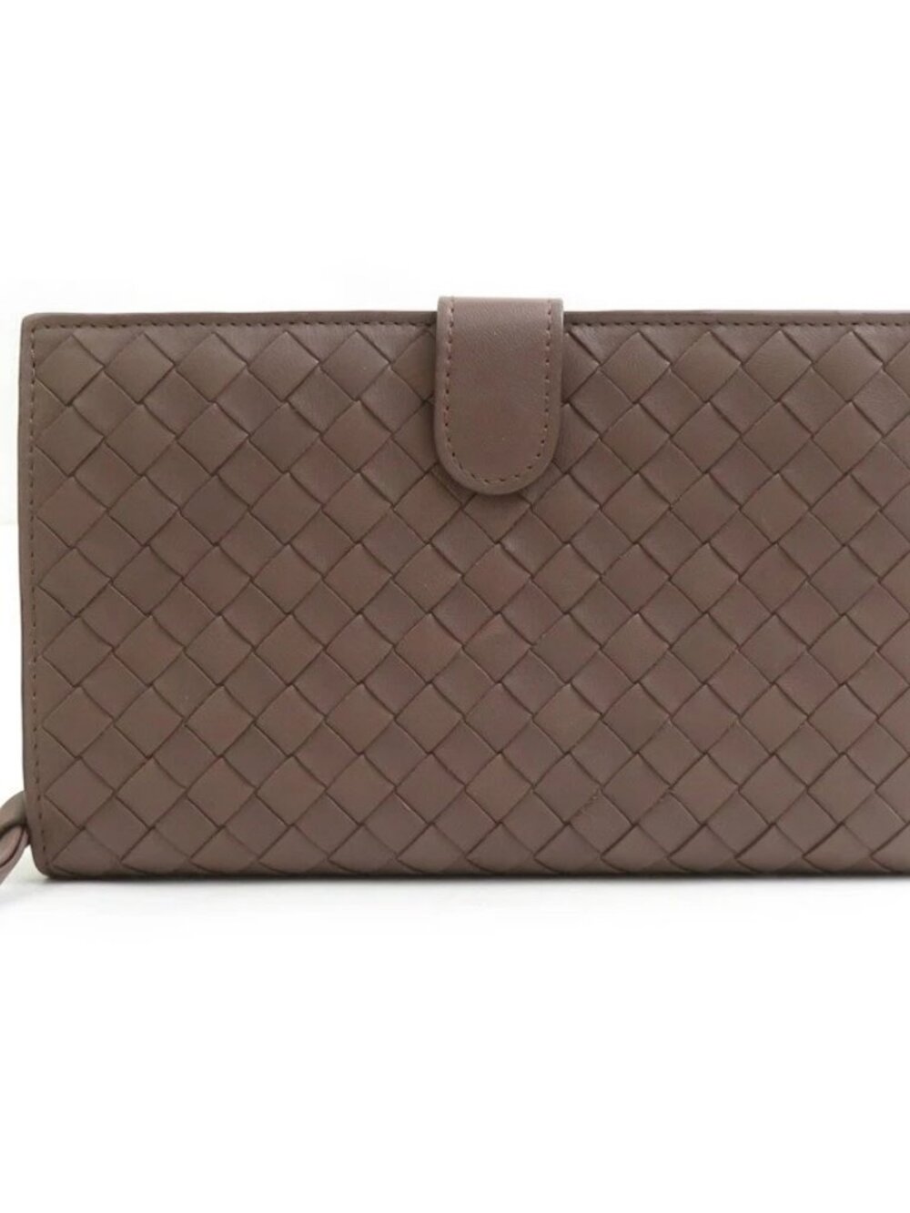 BOTTEGAVENETA Intrecciato Bifold Wallet Light Brown Leather